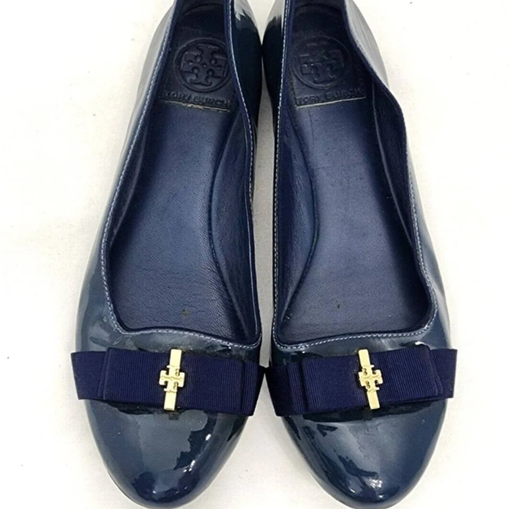 Tory Burch Navy Ballet Flats with Bow